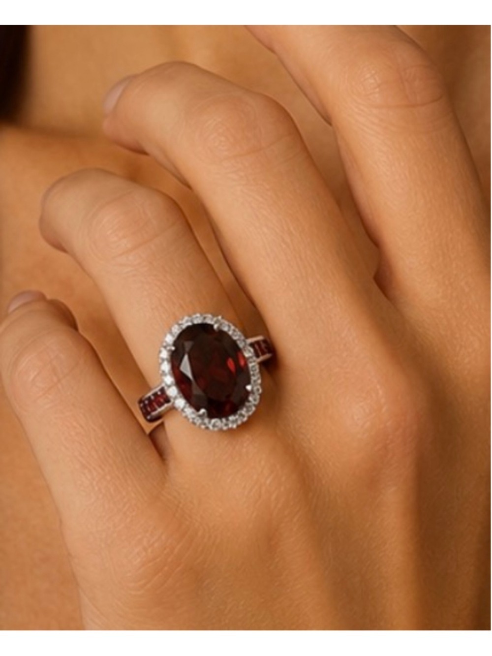 JTV Garnet, Topaz, 925 Sterling Silver Ring, 9